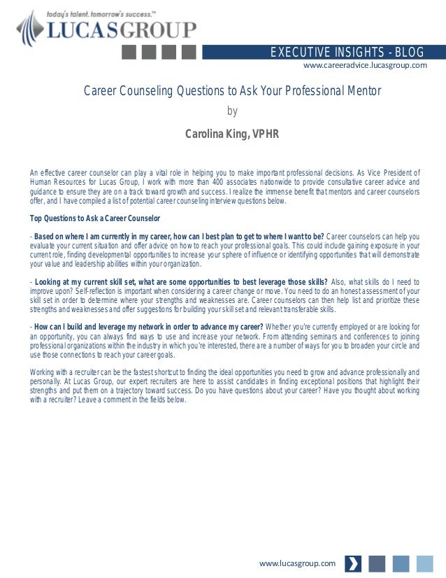 career counseling questions to ask your professional mentor questions to ask a professional