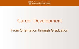 Career Development
From Orientation through Graduation
 