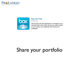 Share your portfolio
 