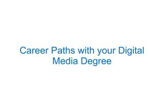 Career Paths with your Digital
       Media Degree
 