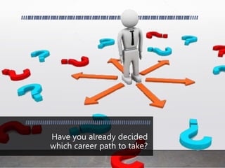 Have you already decided
which career path to take?
 