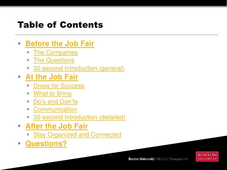 what to bring in job fair
