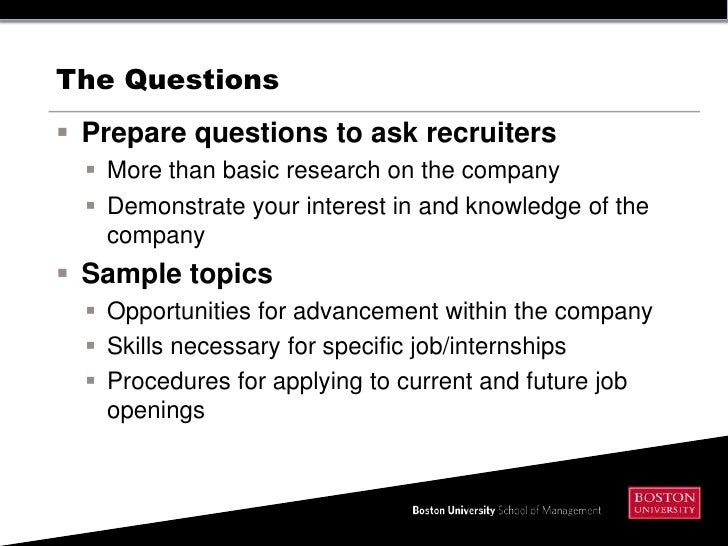 questions to ask at a career fair