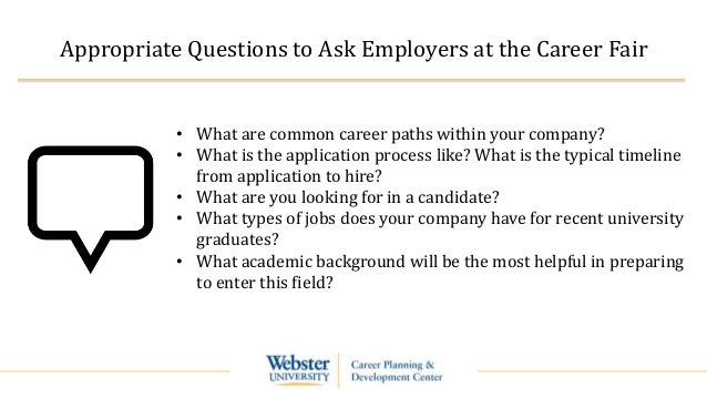 questions to ask at a career fair