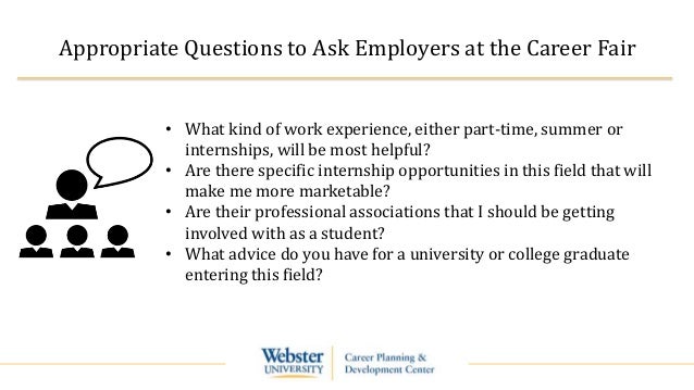 questions to ask at a career fair