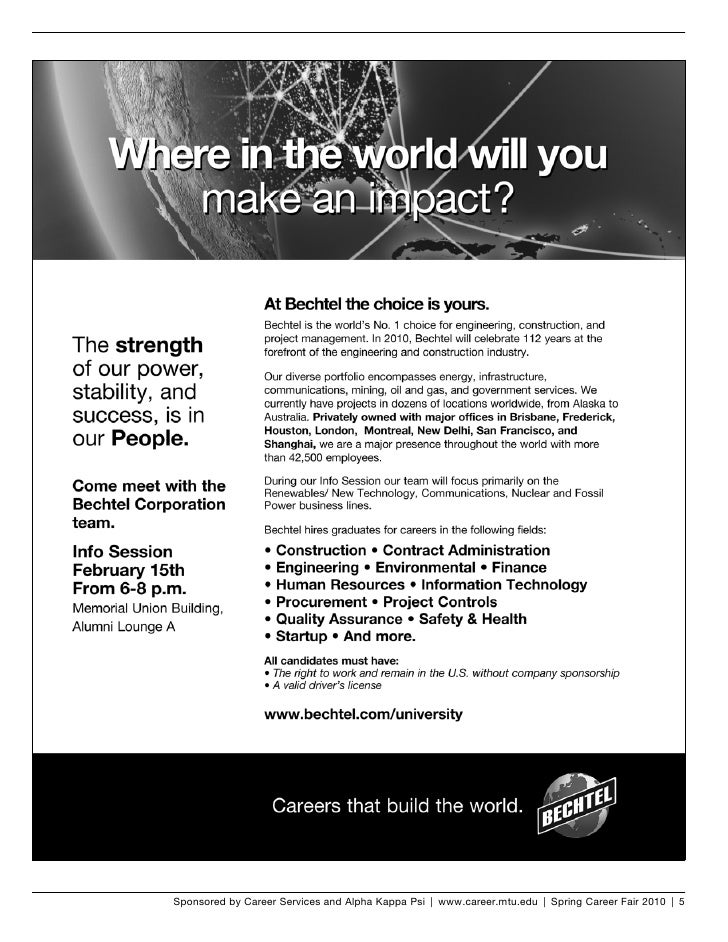 career fair guidebook spring 2010 bnsf company information flyer for job fair