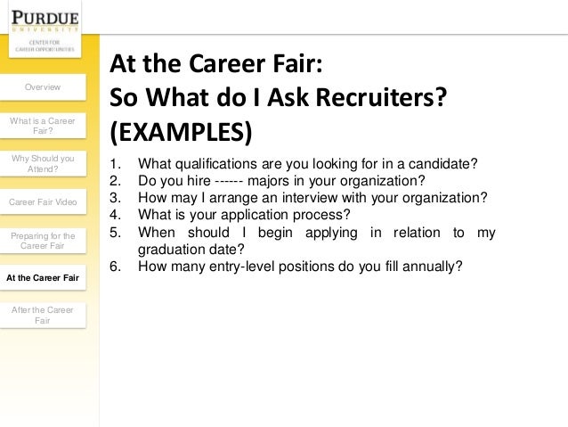 what to ask at career fairs