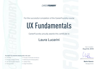 Ux Fundamentals Certificate Laura Lucarini