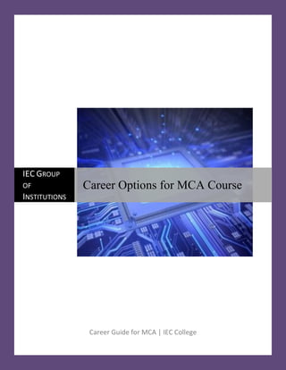 IEC GROUP
OF             Career Options for MCA Course
INSTITUTIONS




                Career Guide for MCA | IEC College
 