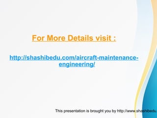 Career in aircraft maintenance engineering | PPT