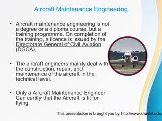 Career in aircraft maintenance engineering | PPT