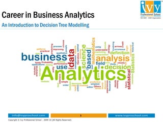 Career in Business Analytics
An Introduction to Decision Tree Modelling
1
Copyright © Ivy Professional School - 2009-10 (All Rights Reserved)
 