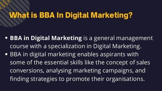 Career in BBA With digital Marketing | PDF