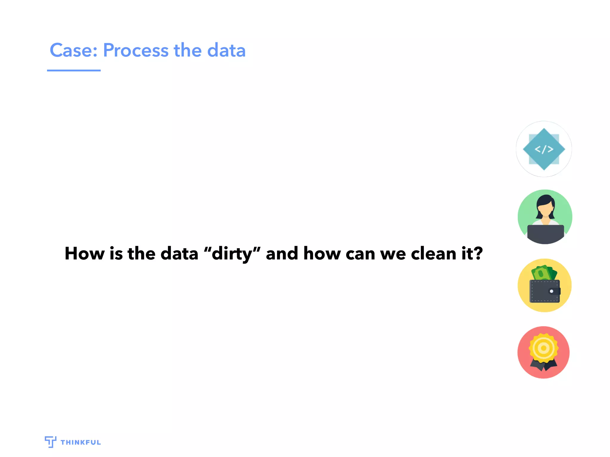 Case: Process the data
How is the data “dirty” and how can we clean it?
 