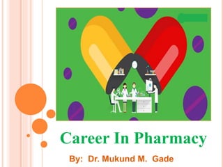 By: Dr. Mukund M. Gade
Career In Pharmacy
 