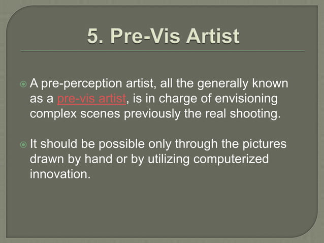 Career in Visual Effects | PPT