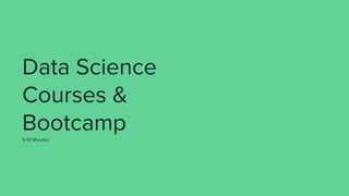 Data Science
Courses &
Bootcamp
5-10 Minutes
 