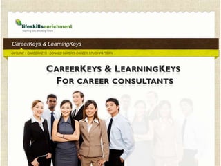 CareerKeys & LearningKeys
OUTLINE | CAREERKEYS : DONALD SUPER’S CAREER STUDY PATTERN




                   C AREER K EYS & L EARNING K EYS
                     F OR CAREER CONSULTANTS
 