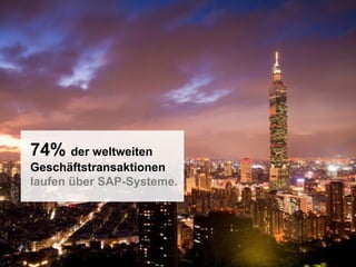 ©2014 SAP SE or an SAP affiliate company. All rights reserved. 
4 
Public 
74% der weltweiten Geschäftstransaktionen 
laufen über SAP-Systeme.  