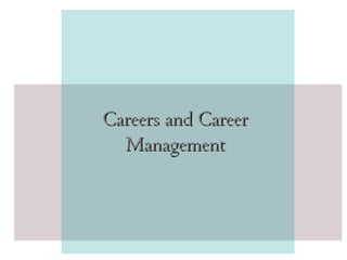 Careers and CareerCareers and Career
ManagementManagement
 