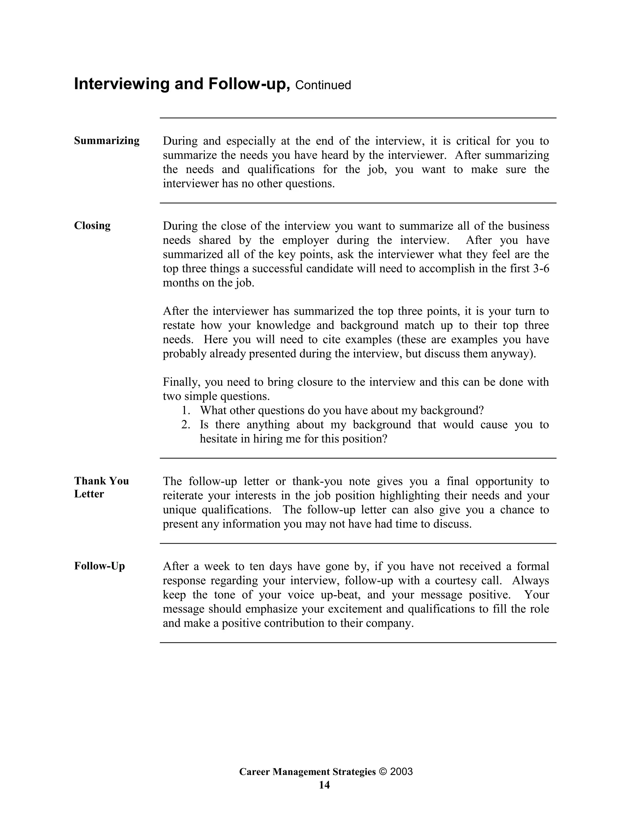 Career Management Strategies