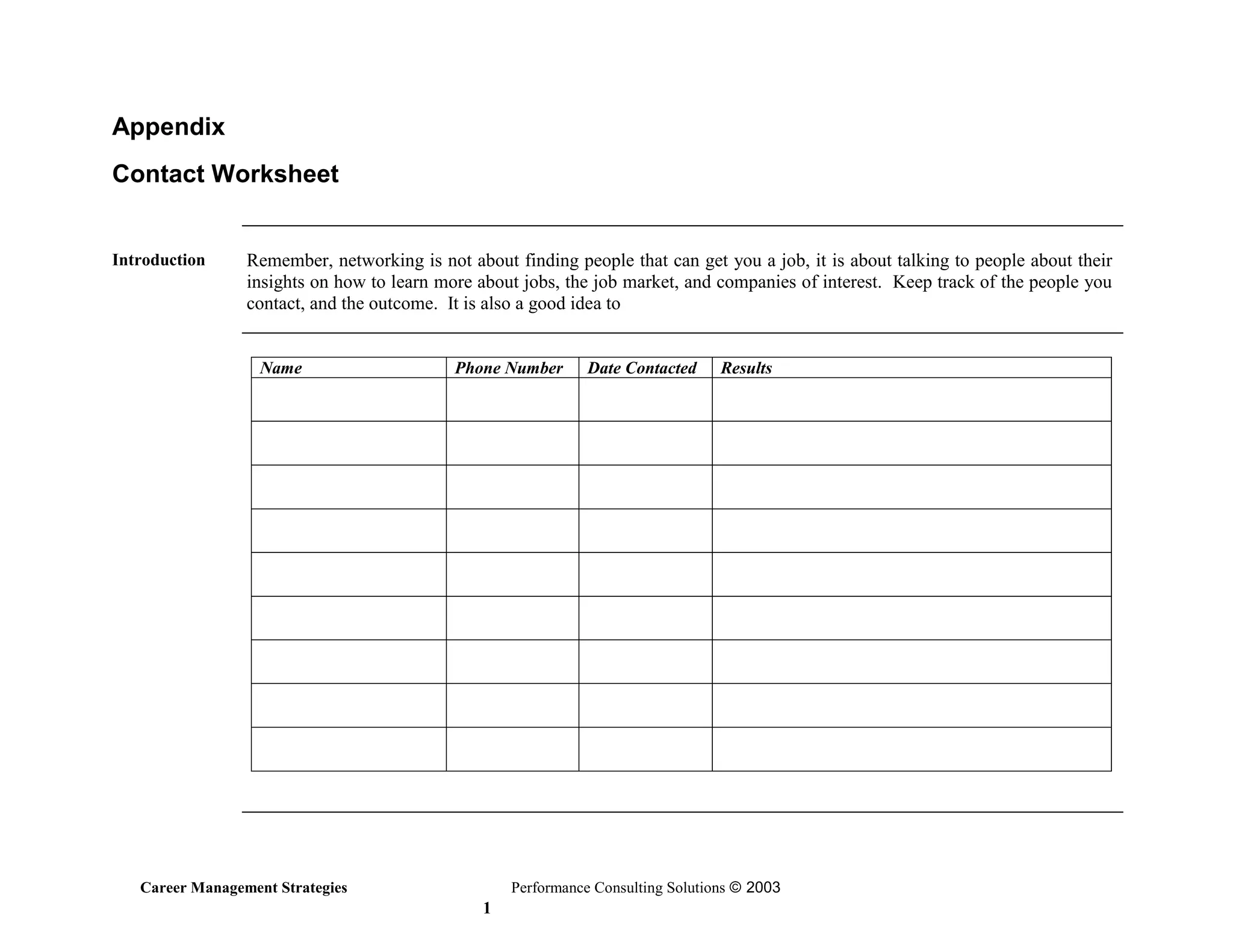 Career Management Strategies