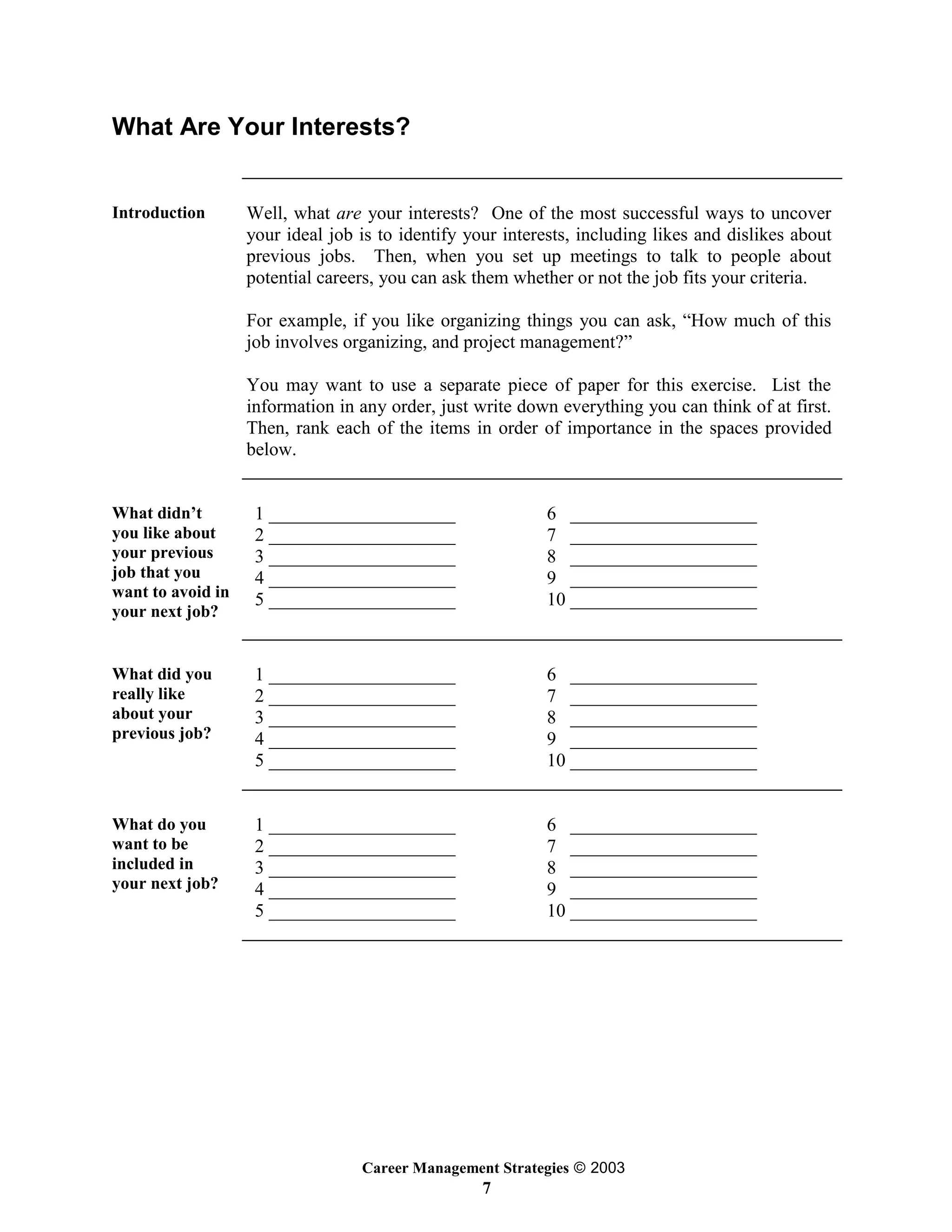 Career Management Strategies