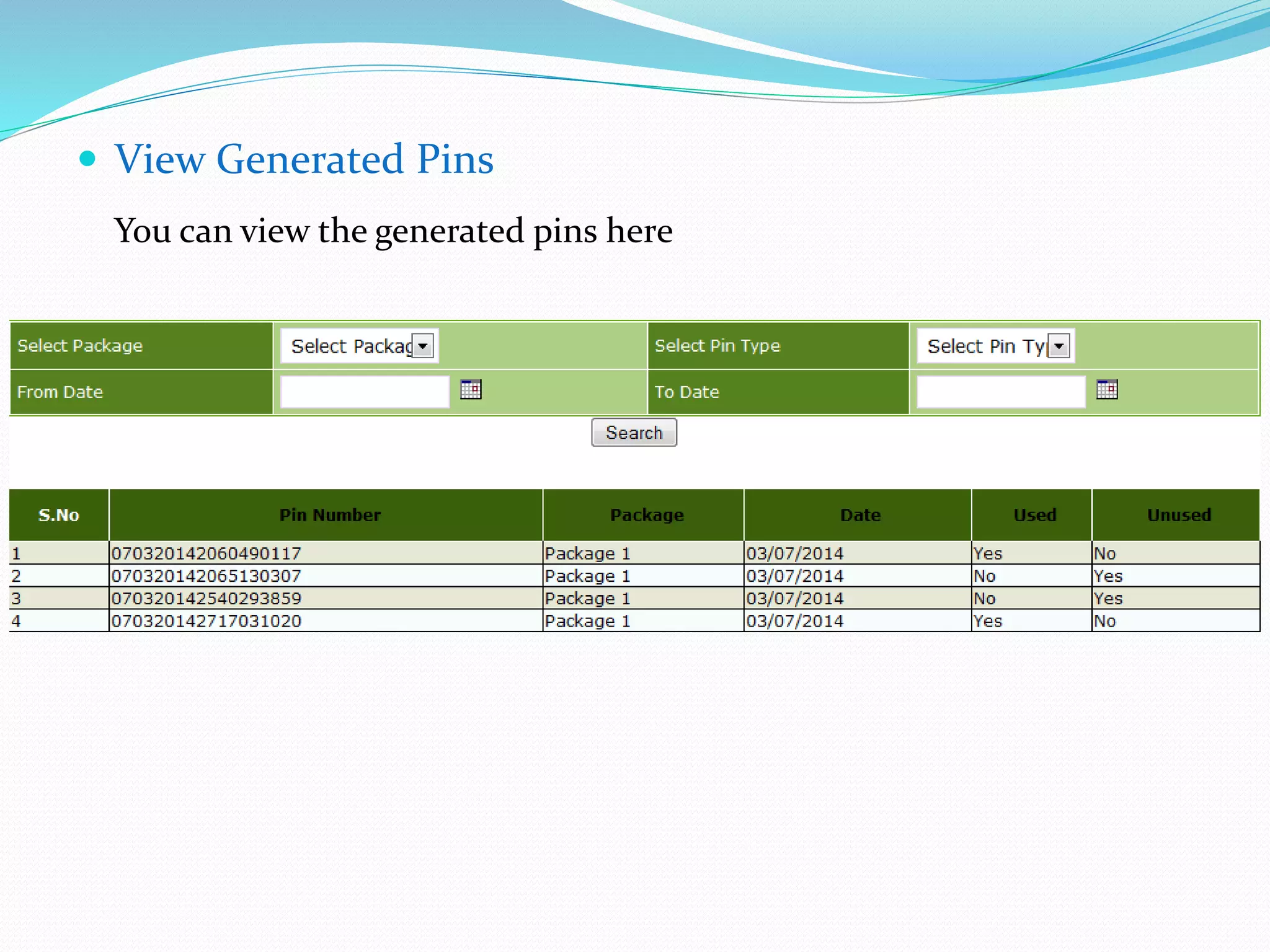  View Generated Pins
You can view the generated pins here
 