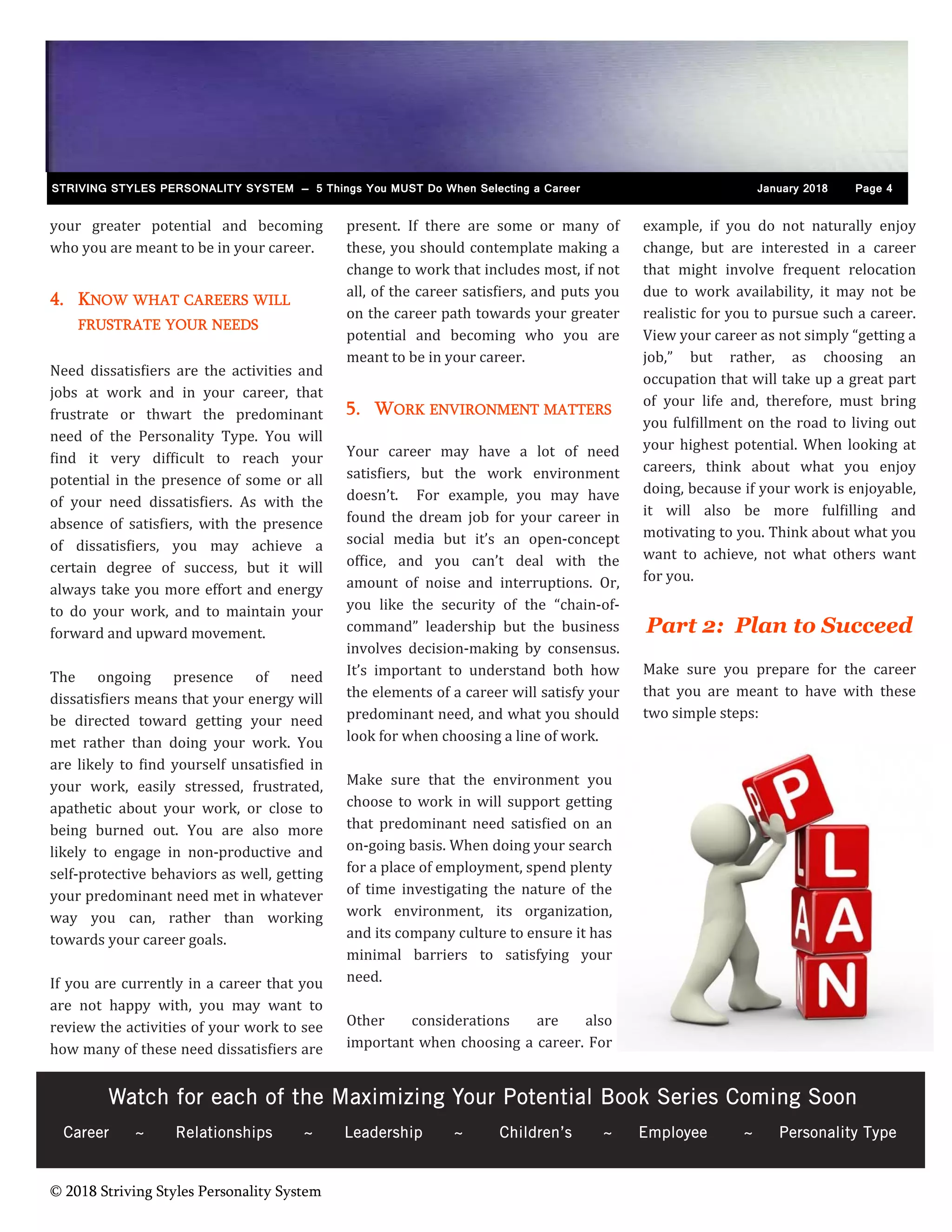 5 Things You MUST Do When Selecting a Career | PDF