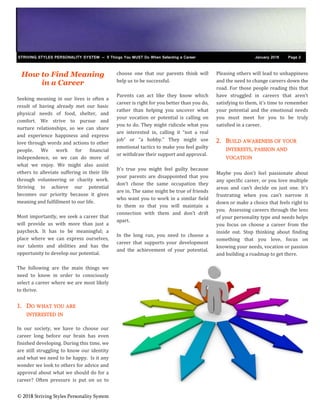 5 Things You MUST Do When Selecting a Career | PDF