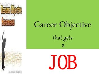 Career Objective
that gets
a
JOB
 