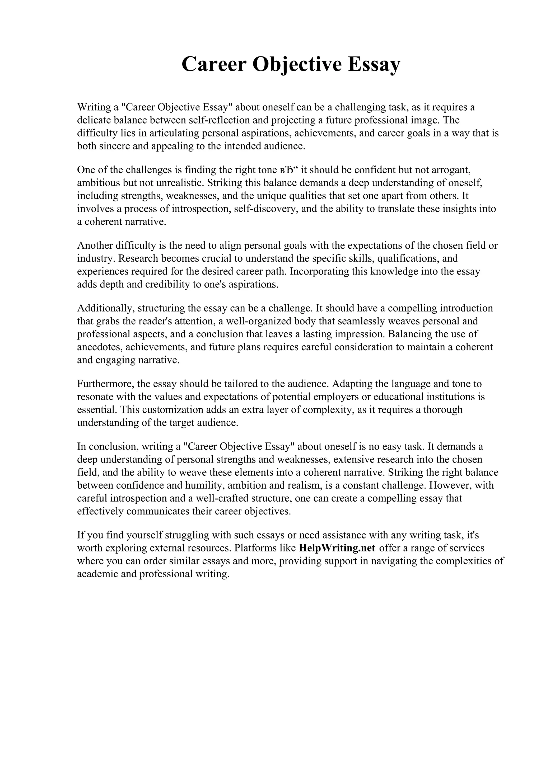 career-objective-essay-pdf