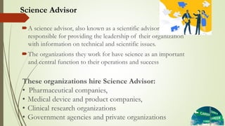 Part 2: Career Opportunities for Biochemistry Graduates | PPTX