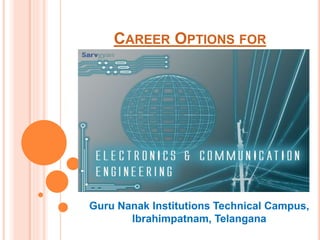 Guru Nanak Institutions Technical Campus,
Ibrahimpatnam, Telangana
CAREER OPTIONS FOR
 