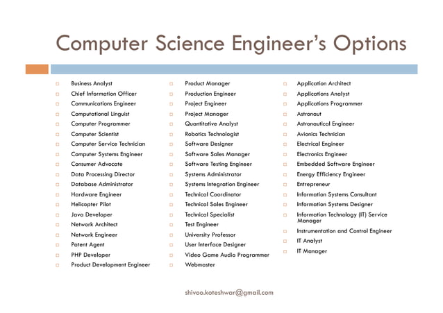 Career opportunities for engineering students