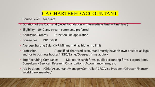 Career Opportunities In Commerce Stream PPT