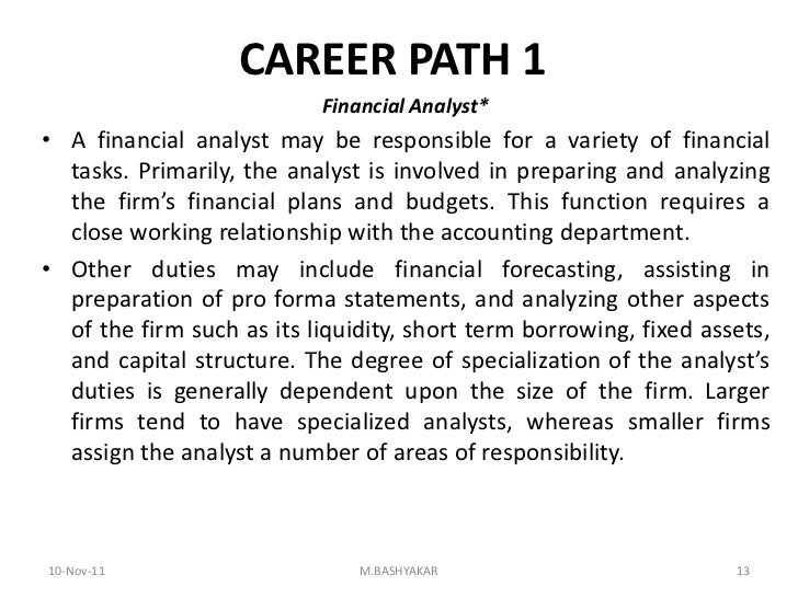 Finance careers path