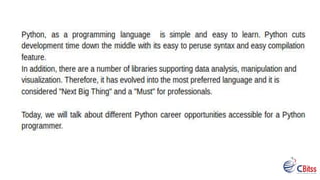 Career opportunities in python | PPT