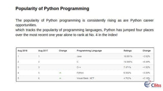 Career opportunities in python | PPTX