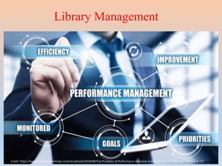 Library Management
Credit: https://www.techfunnel.com/wp-content/uploads/2019/08/7cal-Purposes-of-Performance-Appraisal-in-Human-Resource-Management-1.png-Crti
 