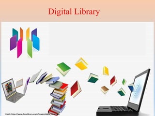 Credit: https://www.dbraulibrary.org.in/images/digital_library.jpg
Digital Library
 