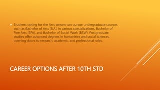 Career Options After 10th Grade: Science, Commerce, Arts | PPTX