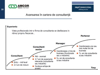 20

     Avansarea în cariera de consultanţă
 