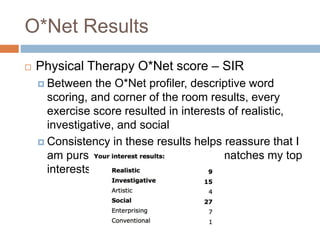 O Net Profiling Career overview ppt | PPTX