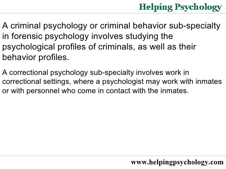 Career Paths In Forensic Psychology