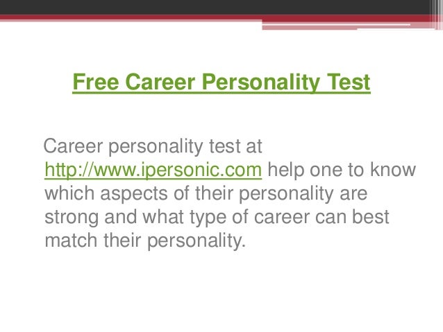 Career Personality Test - www.ipersonic.com