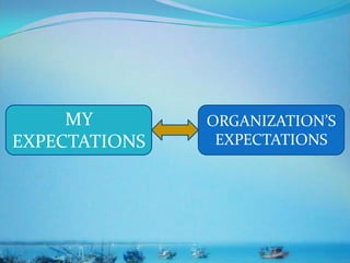 MY
EXPECTATIONS
ORGANIZATION’S
EXPECTATIONS
 