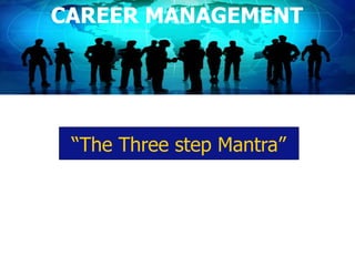 CAREER MANAGEMENT
“The Three step Mantra”
 