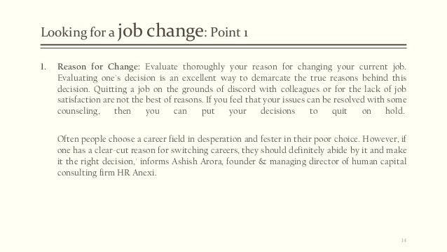career planning reasons to change jobs