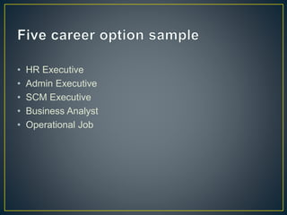 • HR Executive
• Admin Executive
• SCM Executive
• Business Analyst
• Operational Job
 